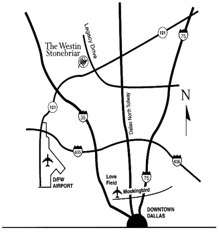 Map to Westin Stonebriar Resort